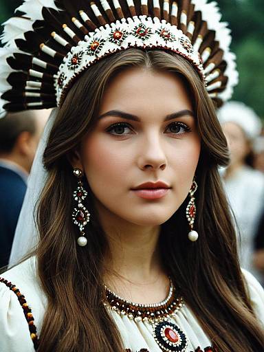 Realistic Polish Krakowiak Costume Portrait