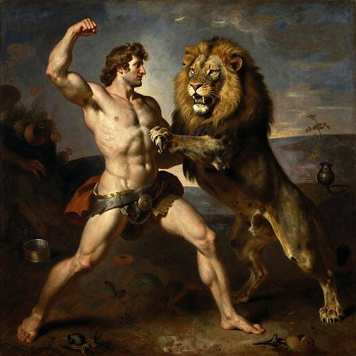 Hercules Battling Nemean Lion