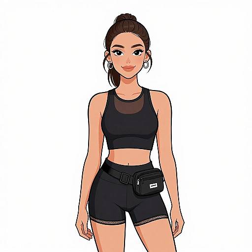 Smiling Woman in Athleisure Outfit