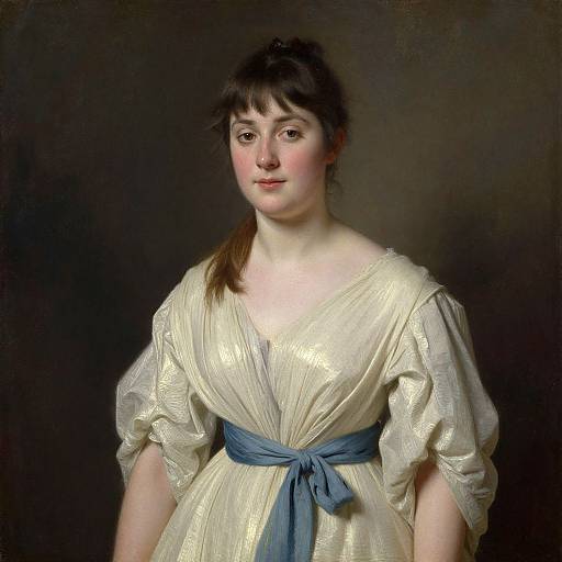 Elegant Woman in Cream Gown Portrait