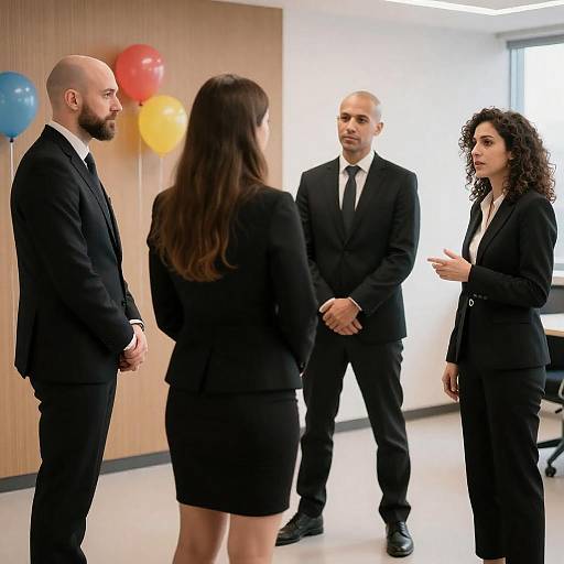 Office Group Portrait with Colorful Background