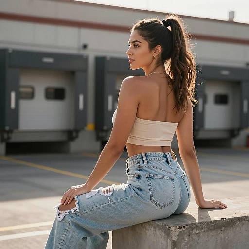 Stylish Woman in Urban Summer Setting