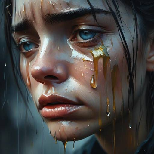 Close-up of Woman with Honey on Face