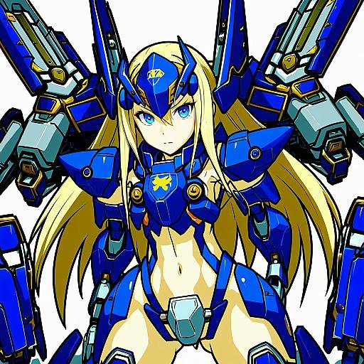 Illustration of Mu-12, blazblue in the style of Konpeto
