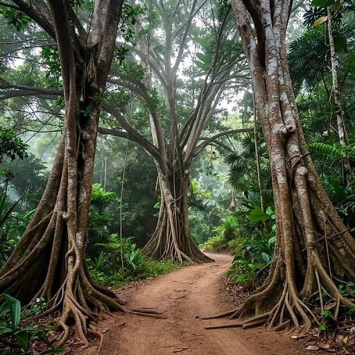 Majestic Intertwined Trees in Jungle