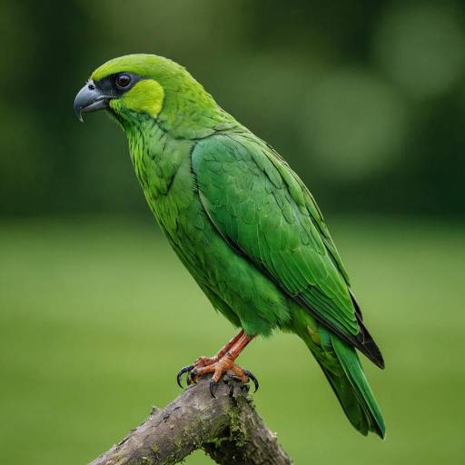 Vibrant Bird Profile on Green Background
