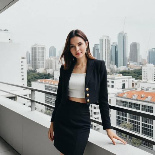 Sophisticated Woman on City Terrace