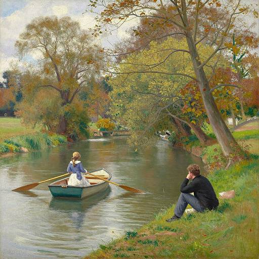 Impressionistic Riverside Scene in Surrey