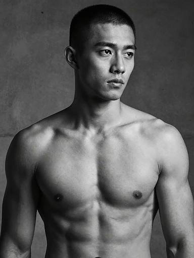 Black and White Male Fitness Portrait