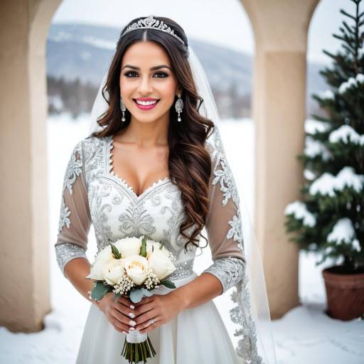 Graceful Middle Eastern Bride in Winter Bliss