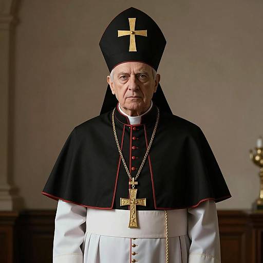 Realistic Black Pope Costume Photography