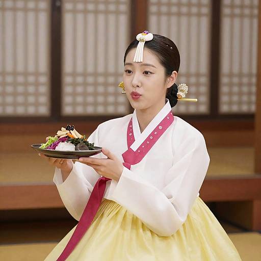 Korean Traditional Dress with Food