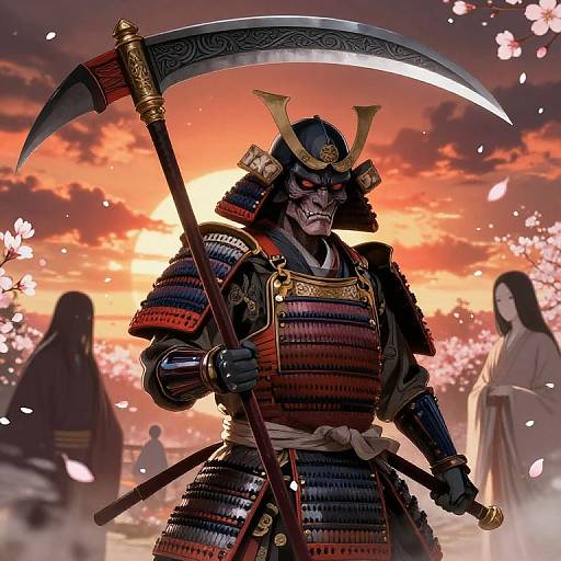Japanese Grim Reaper in Samurai Armor