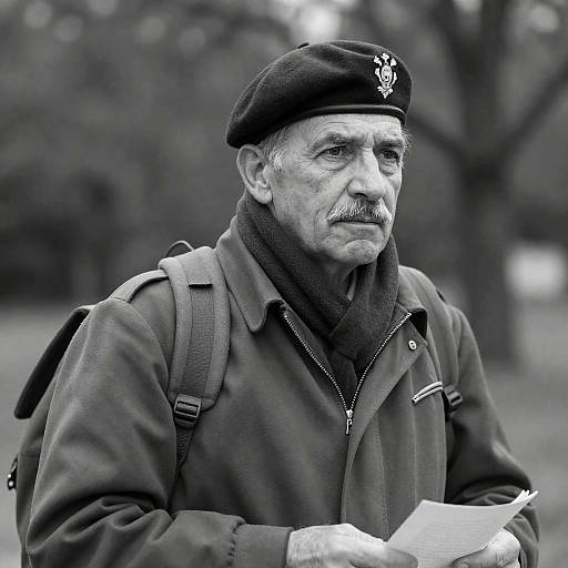Portrait of a Veteran in Black and White