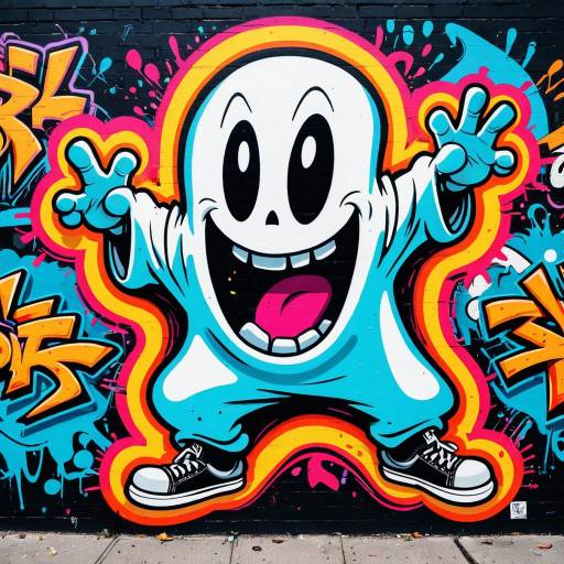 Energetic Cartoon Graffiti Ghost