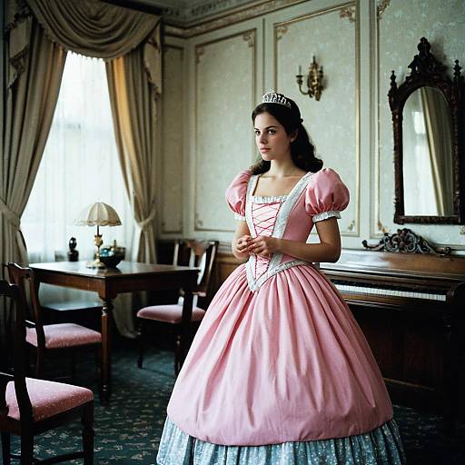 Princess in Pink Dress Costume