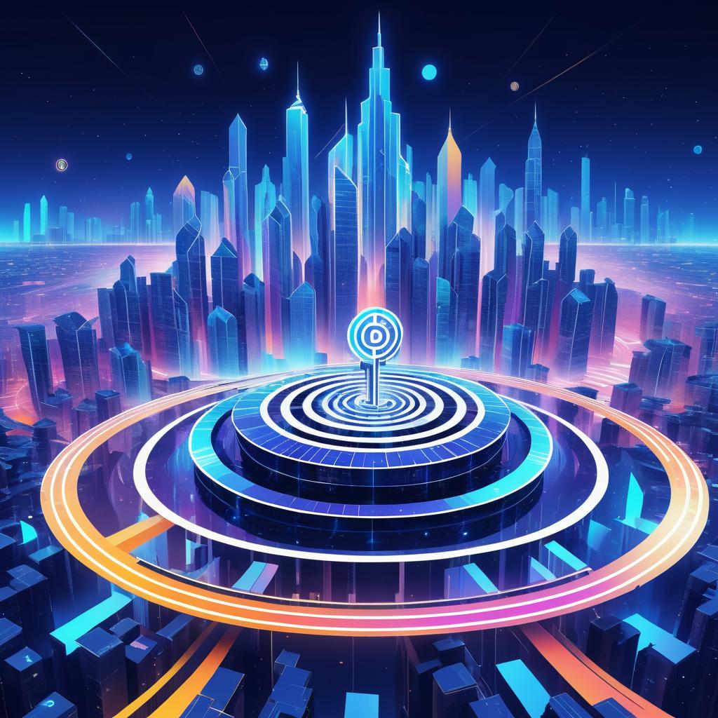 Futuristic Cityscape with Bitcoin Elements