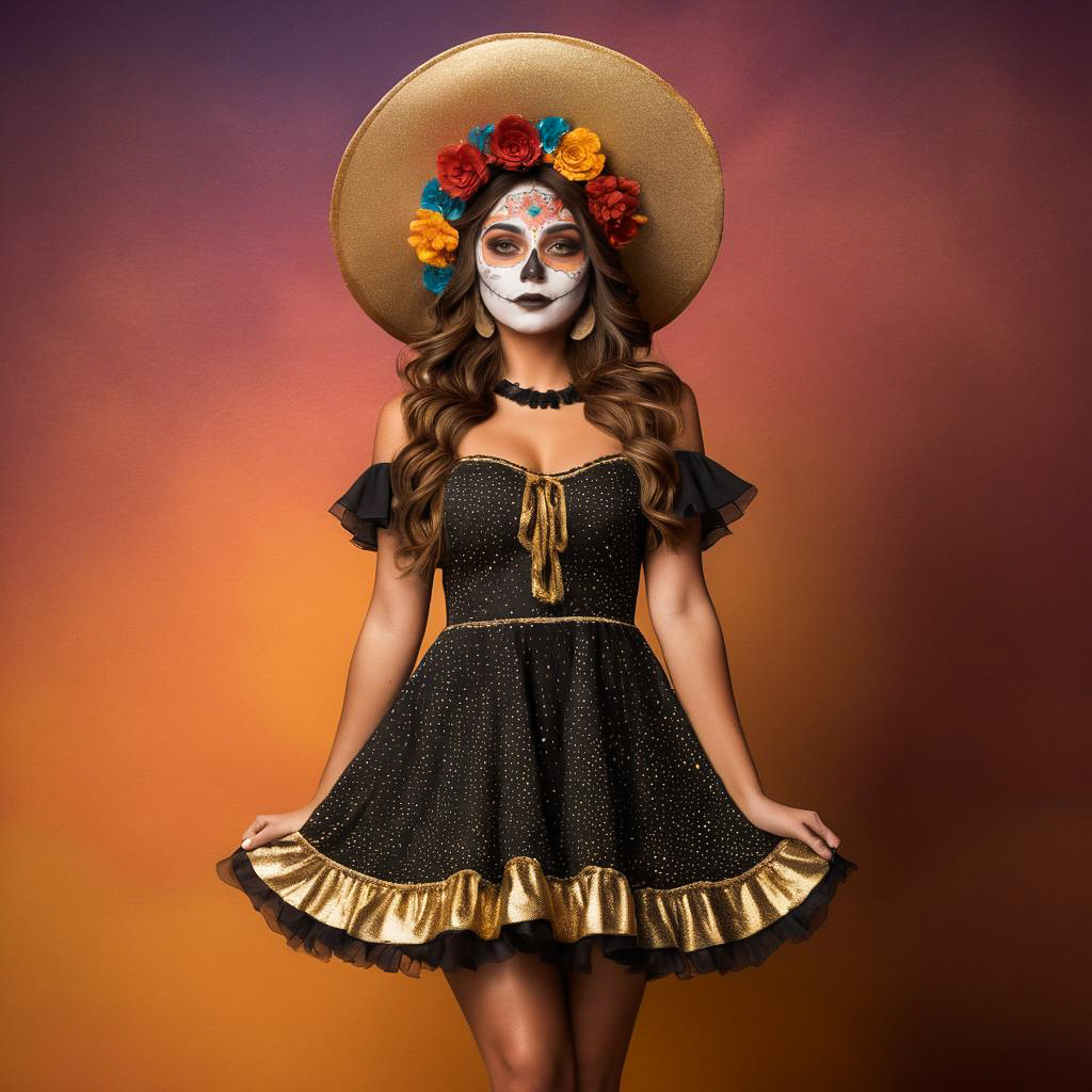 Cheerful Catrina Costume Portrait