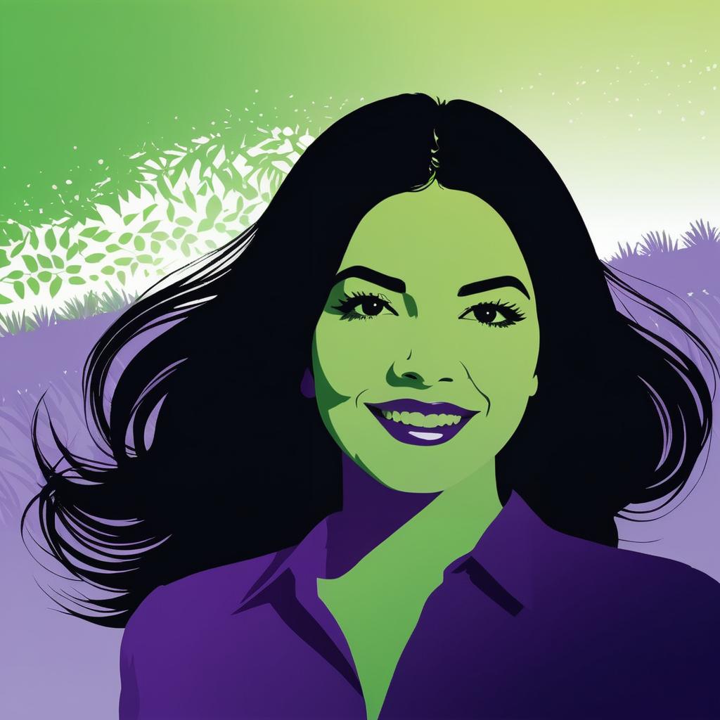 Vibrant Self-Portrait of Joyful Hispanic Woman