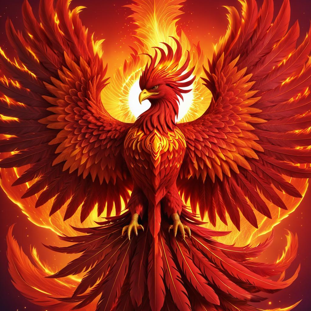 Dynamic Fantasy Phoenix Illustration at Sunset