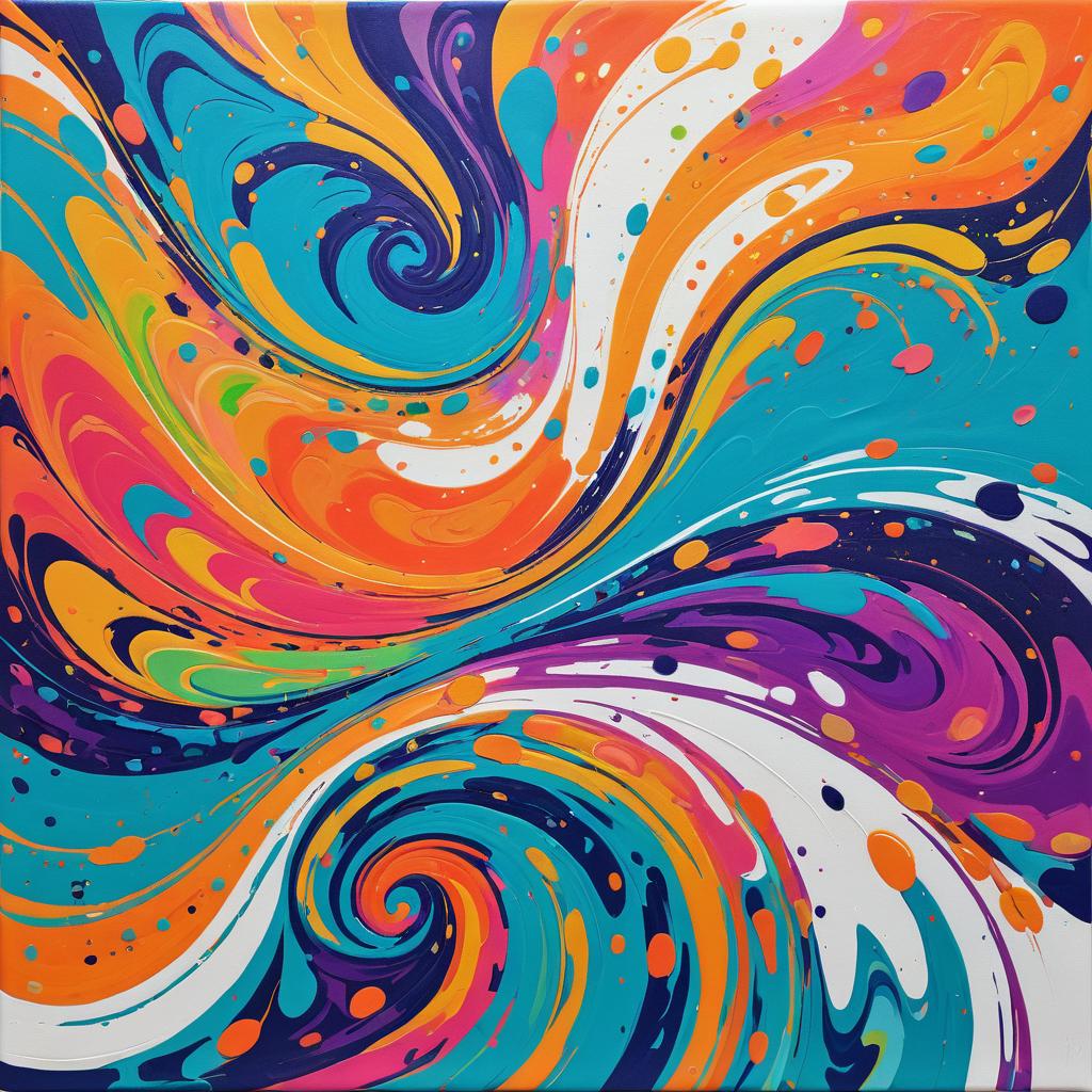 Vibrant Abstract Canvas with Bold Patterns