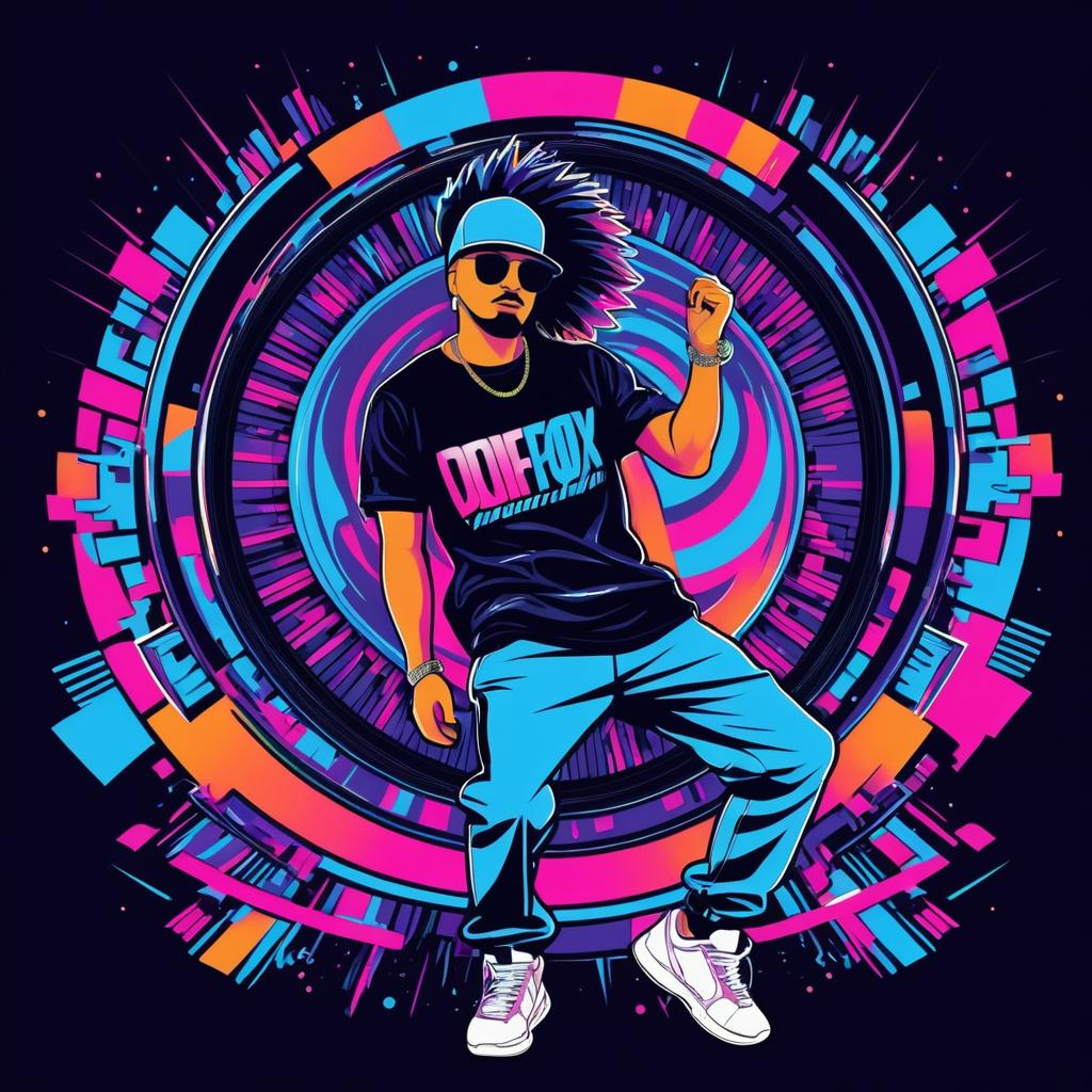 Dynamic Dance Party Streetwear T-Shirt Design