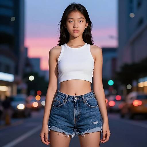 Petite Teen in Stylish Urban Streetwear