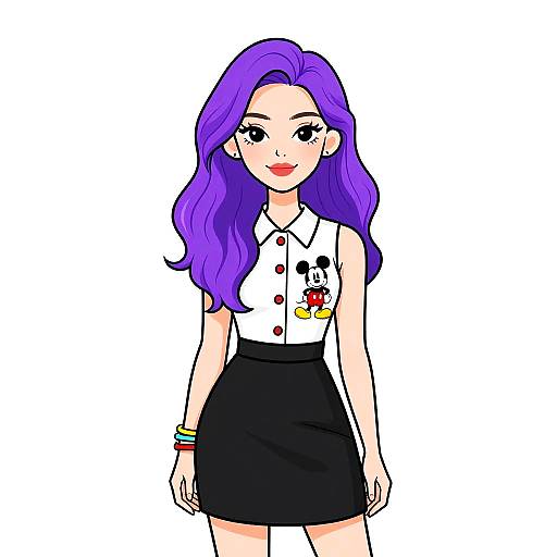 Casual Pop Culture Woman in Color-Block Dress