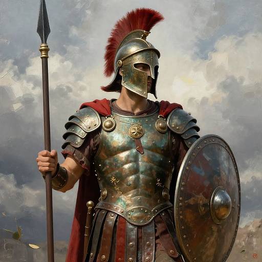 Heroic Spartan Warrior in Bronze Armor