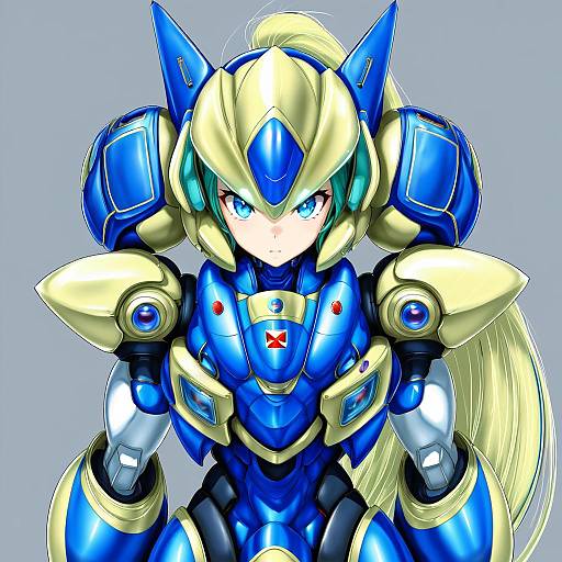 Illustration of Alia (mega man), mega man (series) in the style of Ponytail korosuke