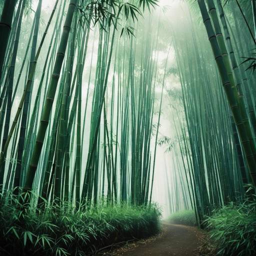 Misty Bamboo Grove Path Misty Bamboo Grove Path