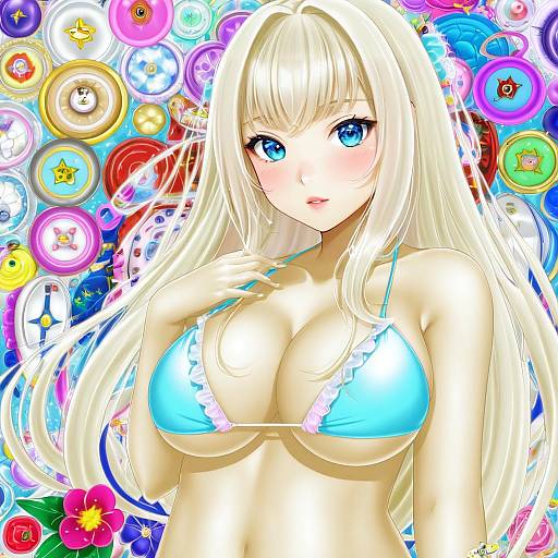 Illustration of Alessandra susu, tokyo 7th sisters in the style of Gale kawaii