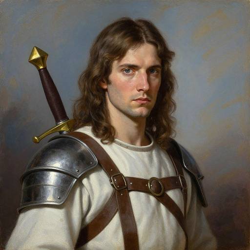 Realistic Portrait of Armored Young Man