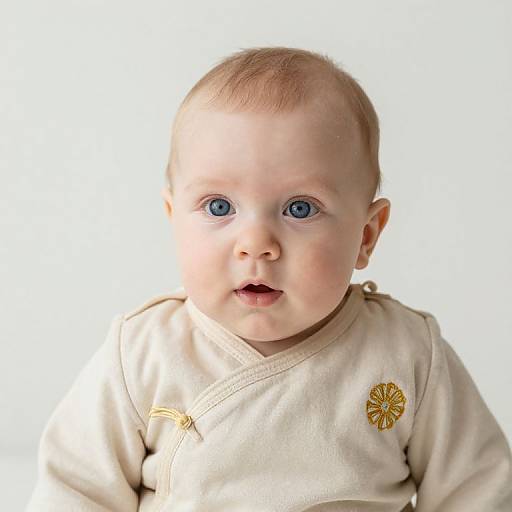 Adorable Baby in Embroidered Outfit