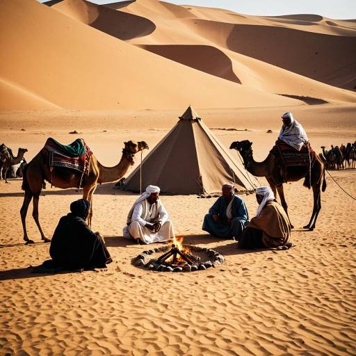 Traditional Bedouin Campsite in the Sahara Traditional Bedouin Campsite in the Sahara
