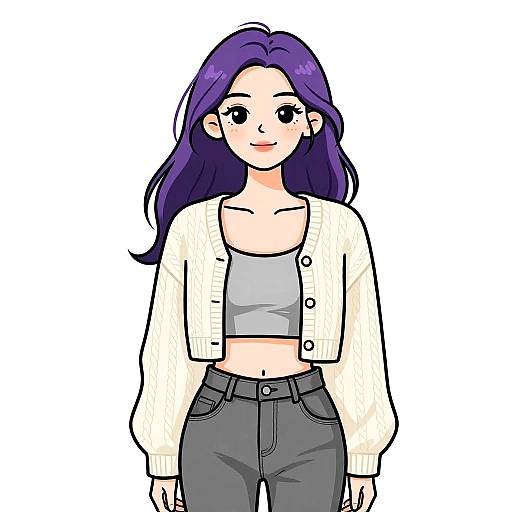 Stylish Woman in Casual Knitwear