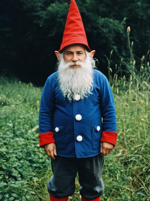 Man in Gnome Costume Outdoors