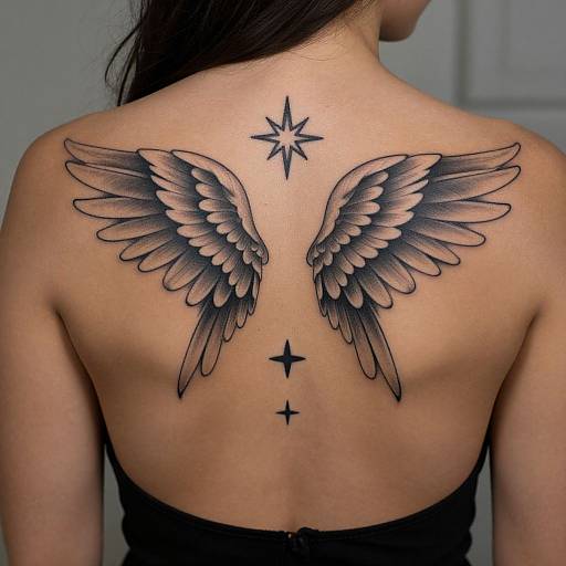 Symmetrical Angel Wings Tattoo Photo
