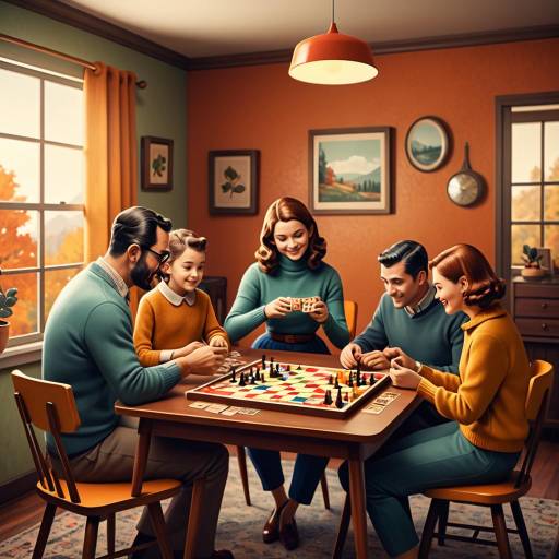 Cozy Family Board Game Night Illustration
