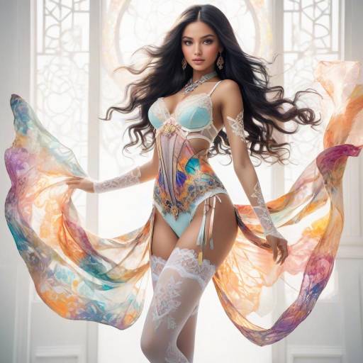 Exquisite Goddess in Vibrant Elegance