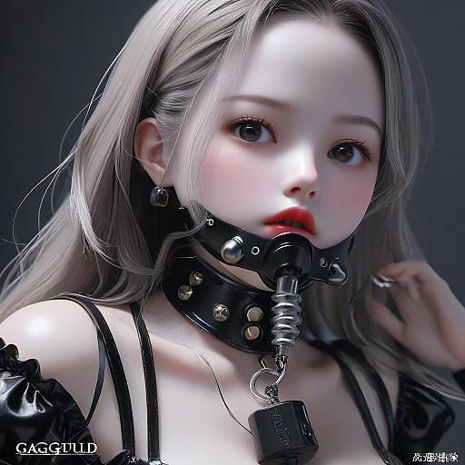 High-Quality Solo Girl with Plug Gag