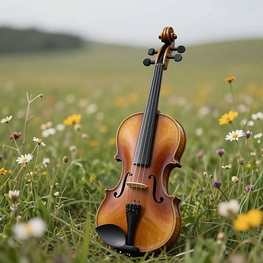 Violin in Whispering Wildflower Meadow