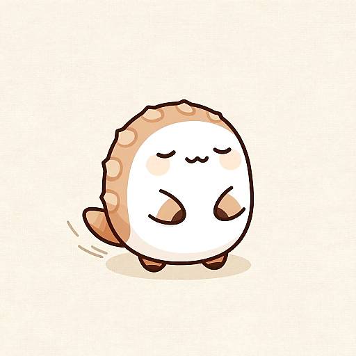 Cute Calm Cartoon Pangolin Line Art