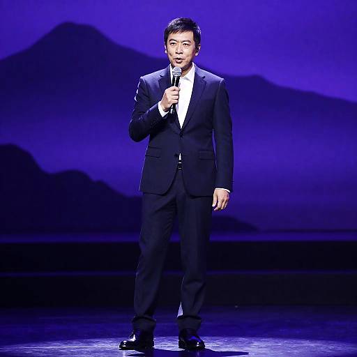 Dramatic Stage Performance Under Purple Lights