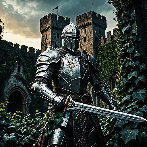 Cyborg Knight at Medieval Castle