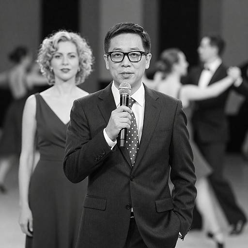 Pinstripe Crooner with Blonde Backing Singer