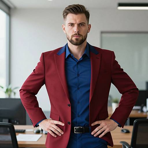 Confident Man in Vibrant Suit