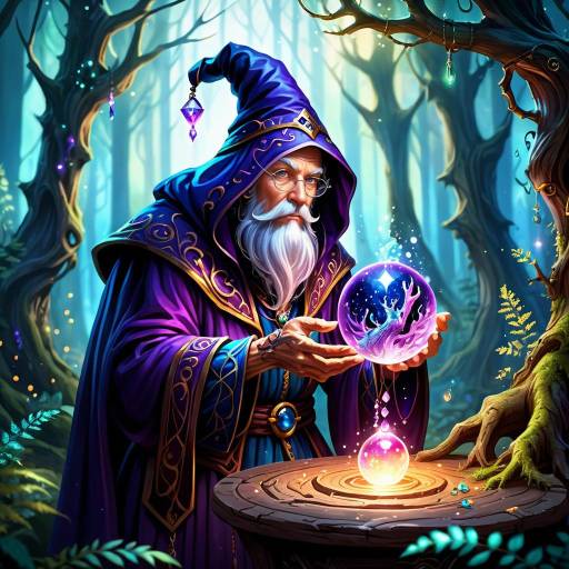 Mystical Sorcerer Brewing Enchanted Potion Mystical Sorcerer Brewing Enchanted Potion