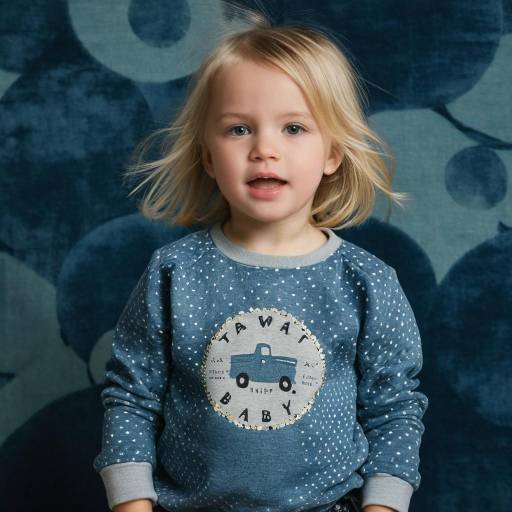 Portrait of a Blonde Toddler Girl in Blue Sweatshirt