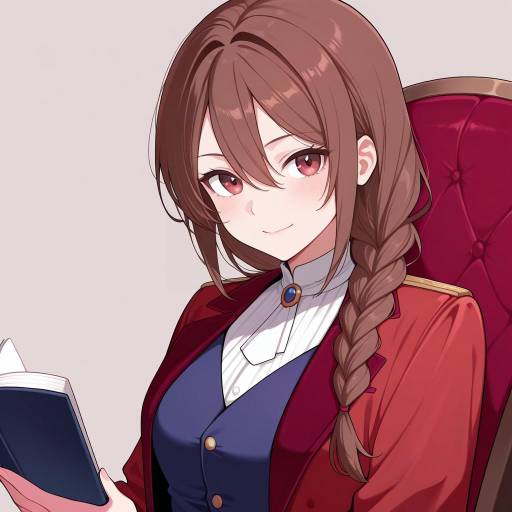 Girl with Braided Teal Hair and Book Girl with Braided Teal Hair and Book